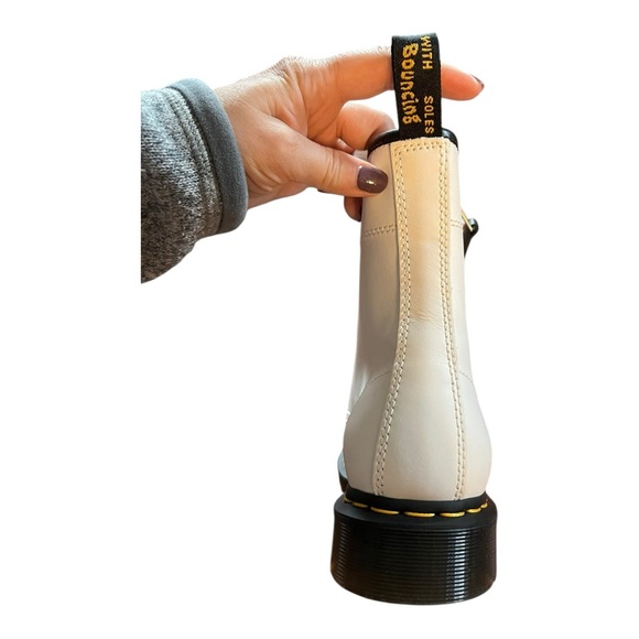 New Dr. Martens Women's 1460 Double Zip Leather Boots - white leather - Picture 6 of 10